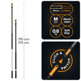 Ручка телескопічна Fiskars OneClick M (1080671)