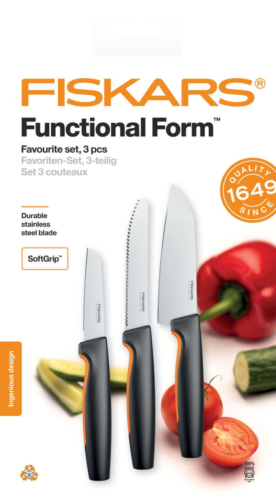 Набор кухонных ножей Fiskars Functional Form ™ Favorite 3 шт 1057556