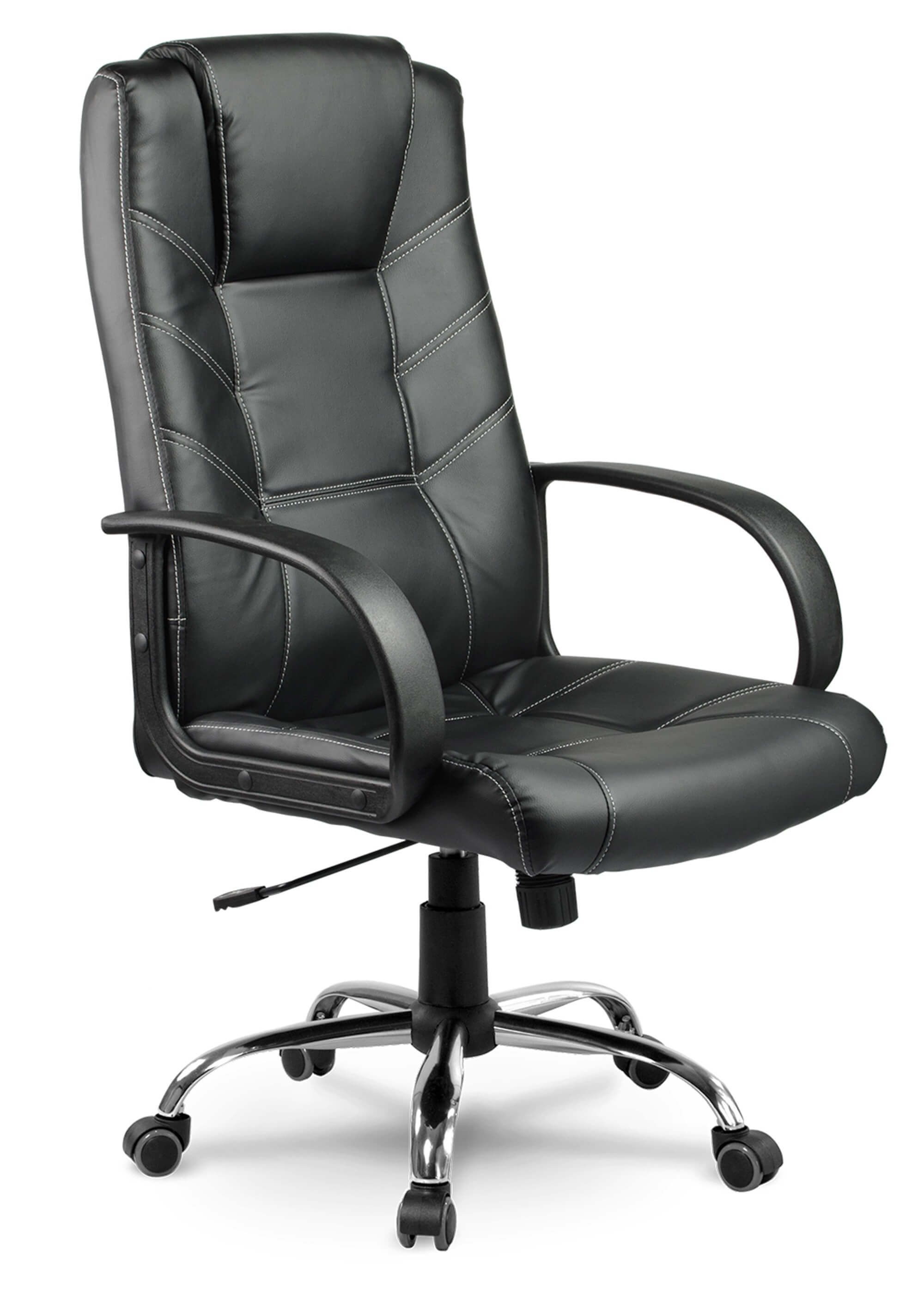 Кожаное офисное кресло Sofotel EG-221 чёрное